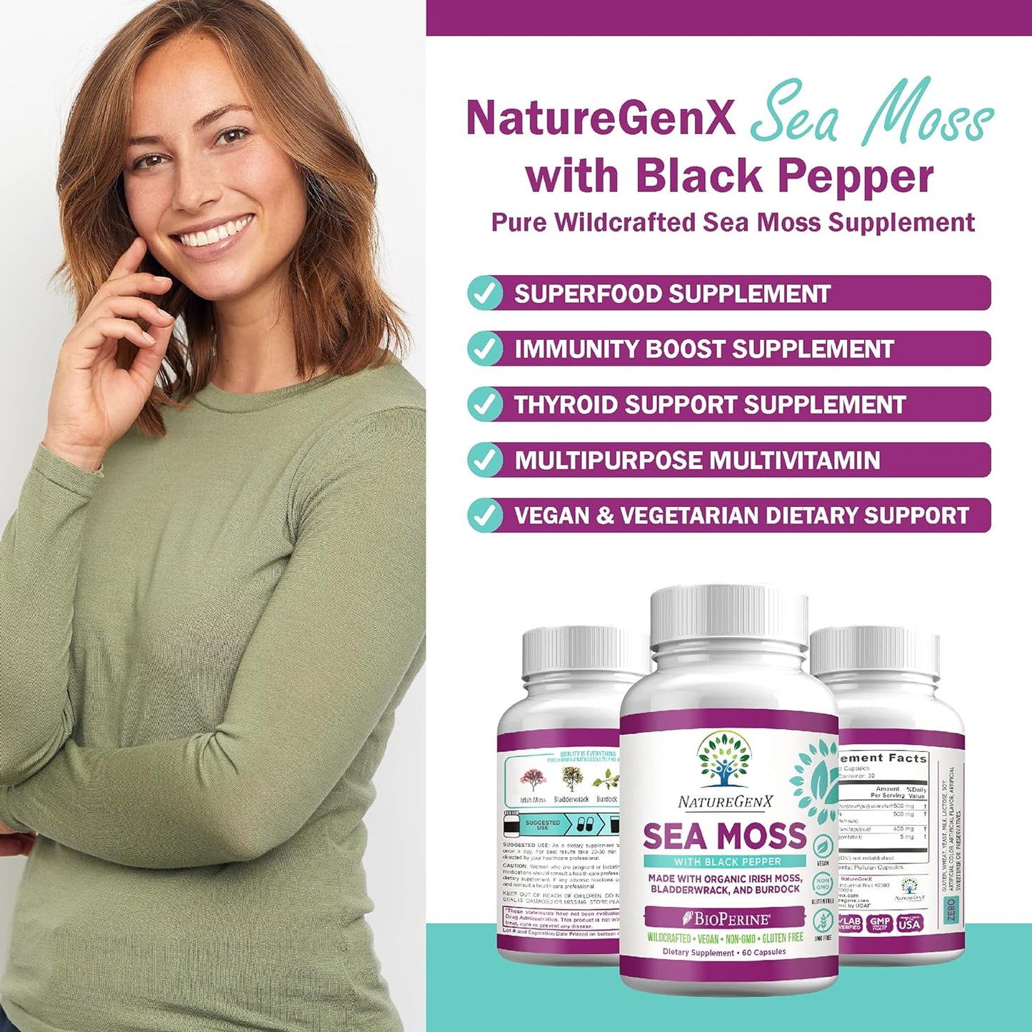 Certified Organic Sea Moss Capsules -60 capsules