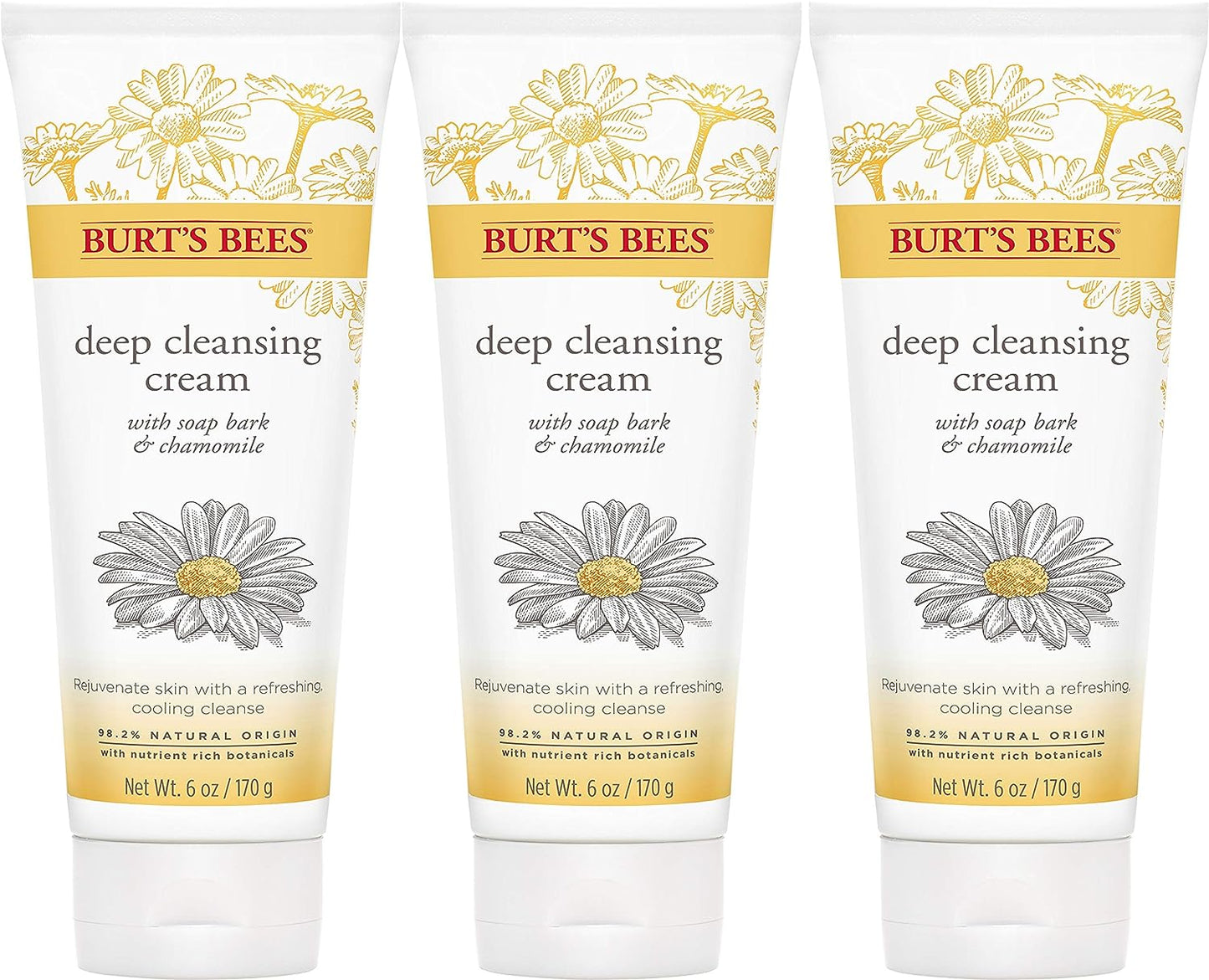 Burt's Bees Face Wash, Deep Facial Cleansing Cream,Pack of 3