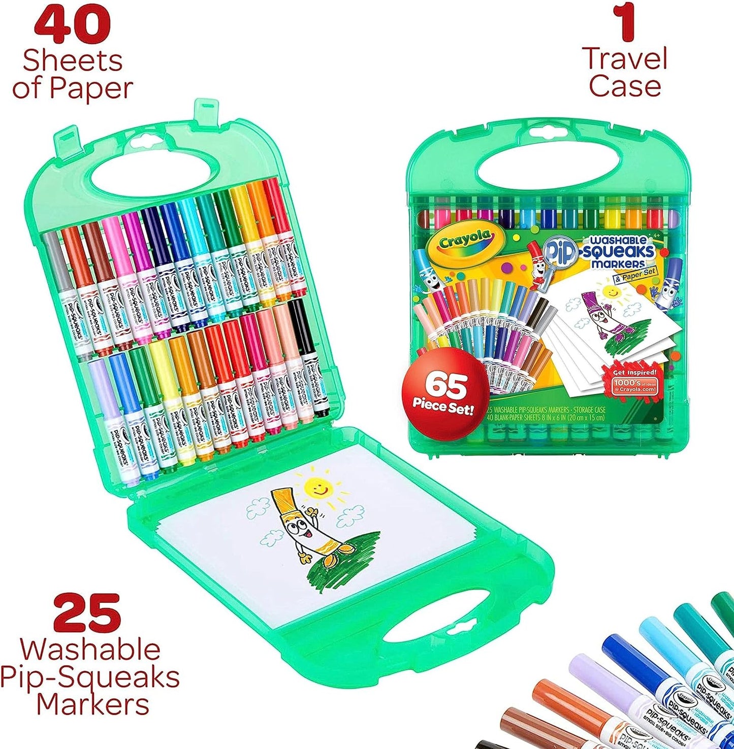 Crayola Pip Squeaks Marker Set (65ct) Washable Markers for Kids