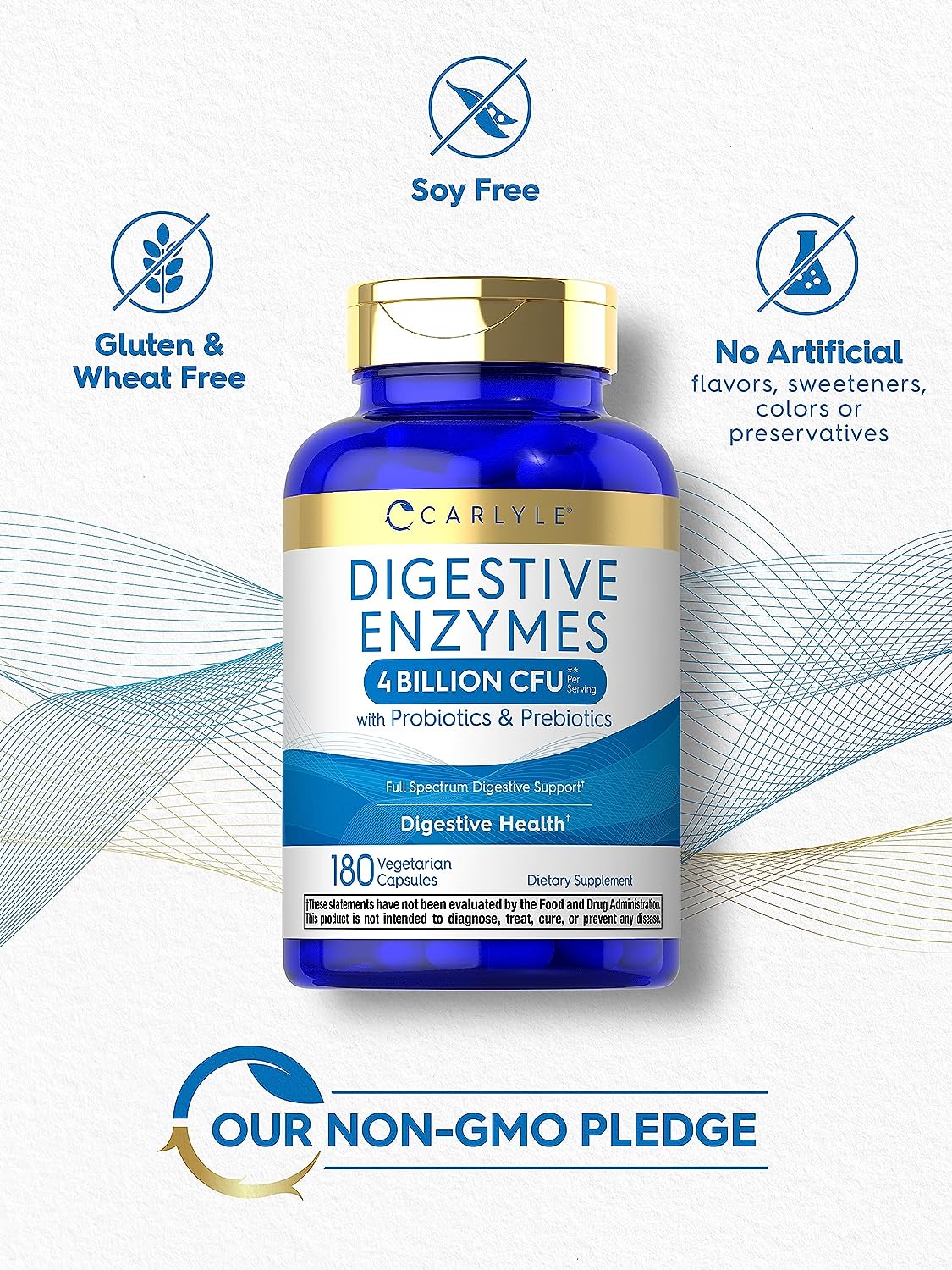 Carlyle Digestive Enzymes  with Probiotics & Prebiotics  180 Capsules