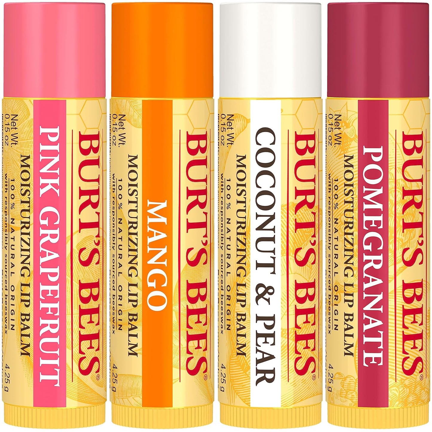 Burt's Bees Lip Balm -  4 Tubes, 0.15 oz.