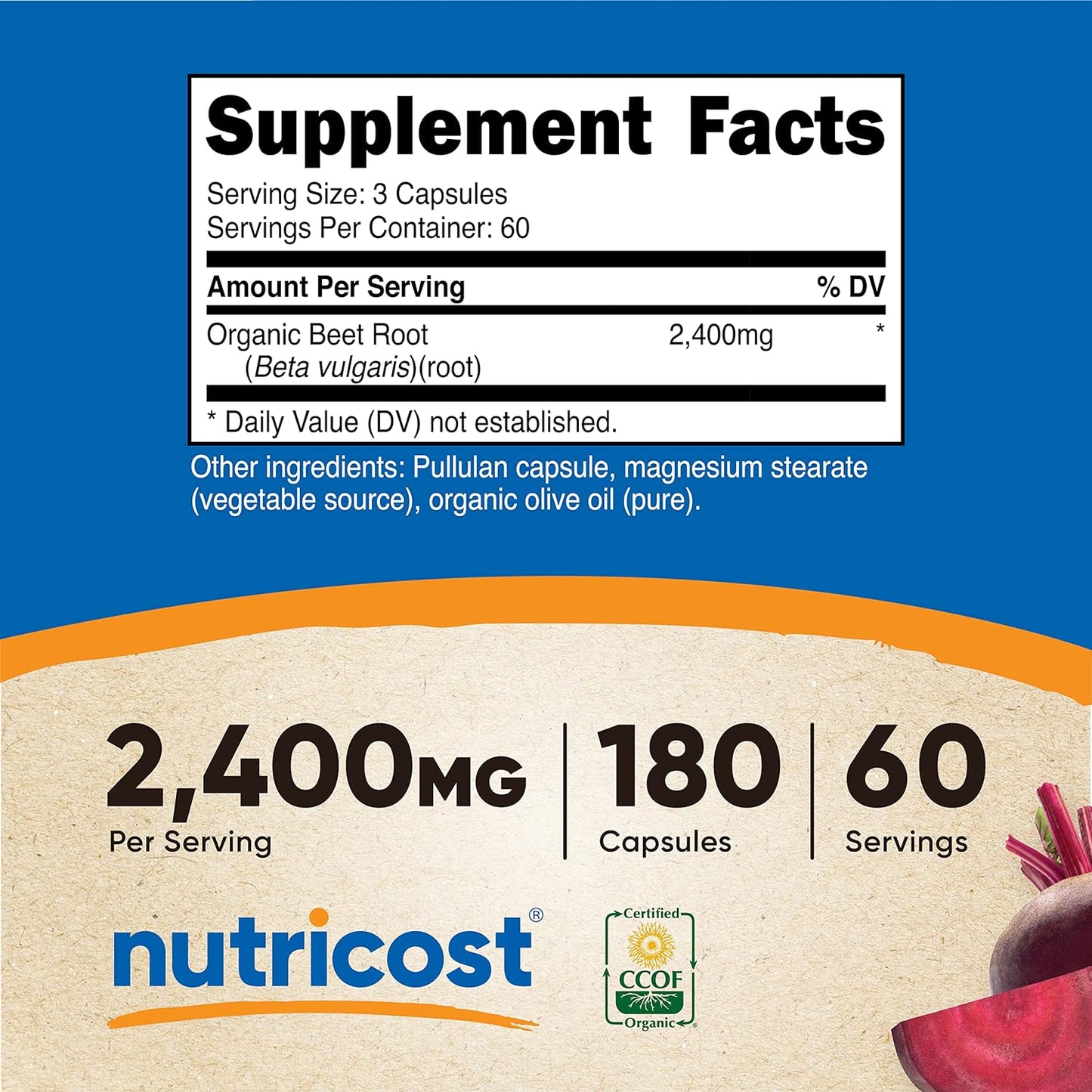 Nutricost Beet Root 2400mg, 180 Capsules