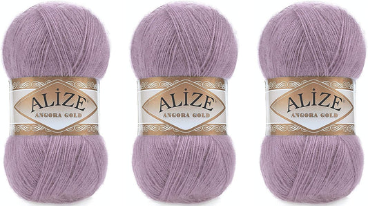 Alize Angora Gold Yarn 20% Wool 80% Acrylic Lot of 3skn 300gr 1805yds Thread