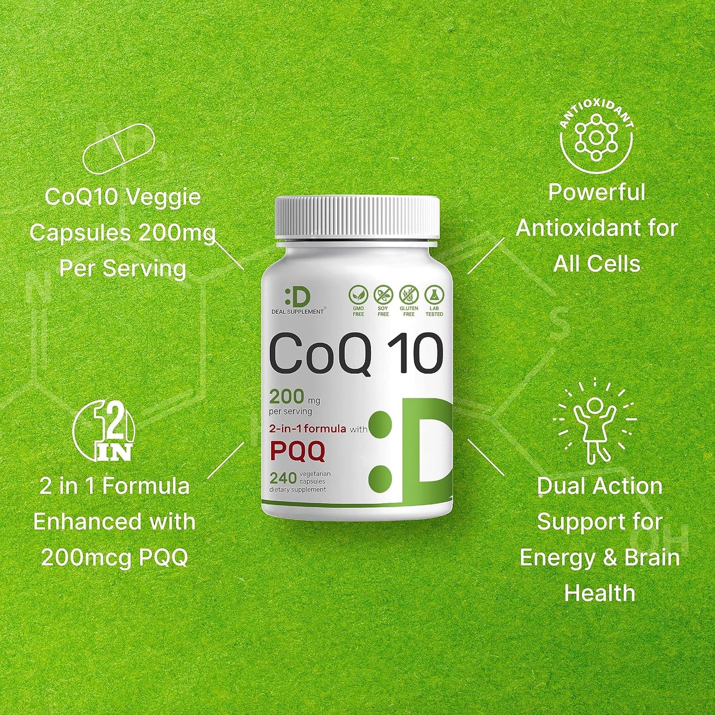 CoQ10  & PQQ , 240 Veggie Capsules