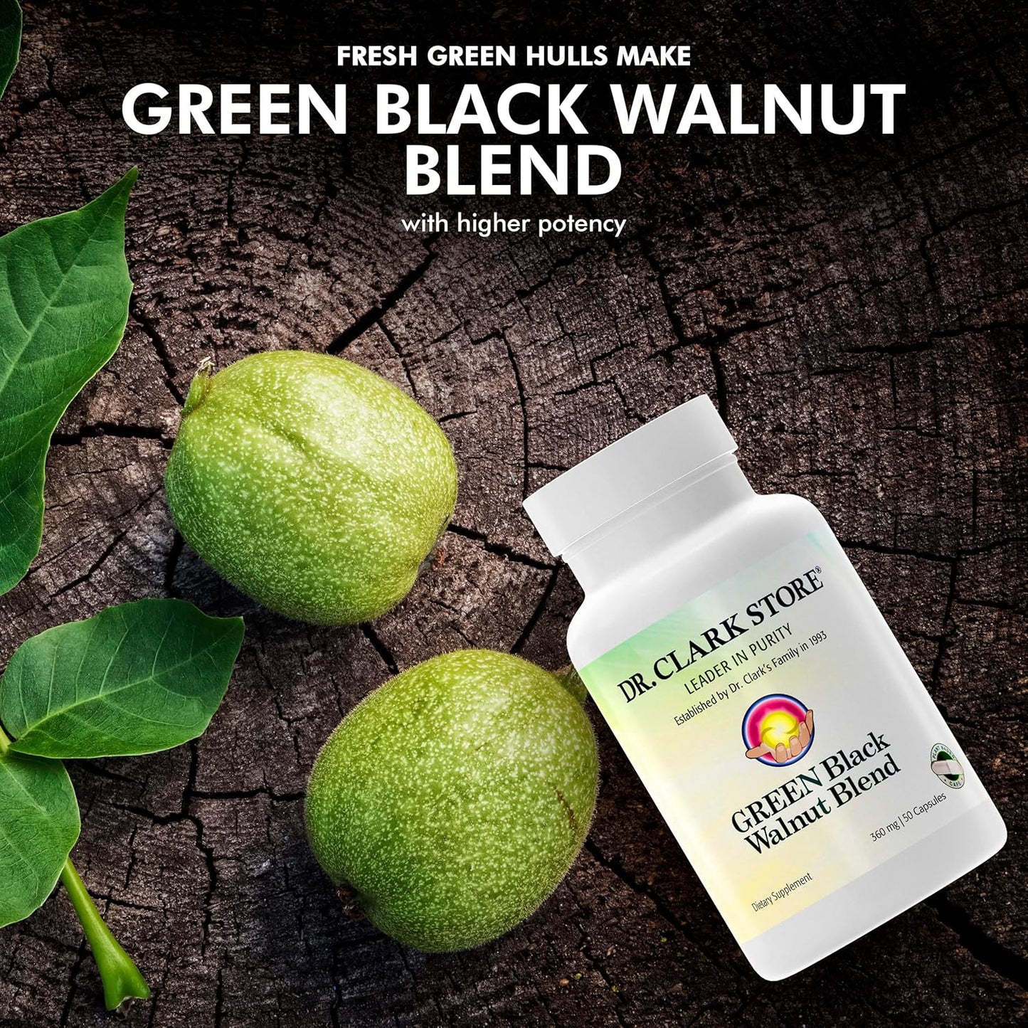 Dr Clark Green Black Walnut Blend - 360mg, 50 Gelatin Capsules