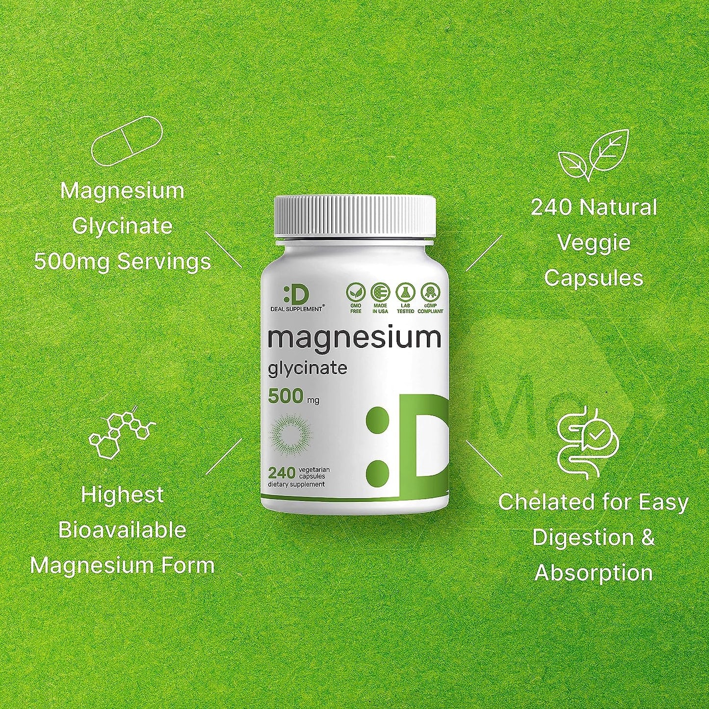 Magnesium Glycinate  240 Veggie Capsules