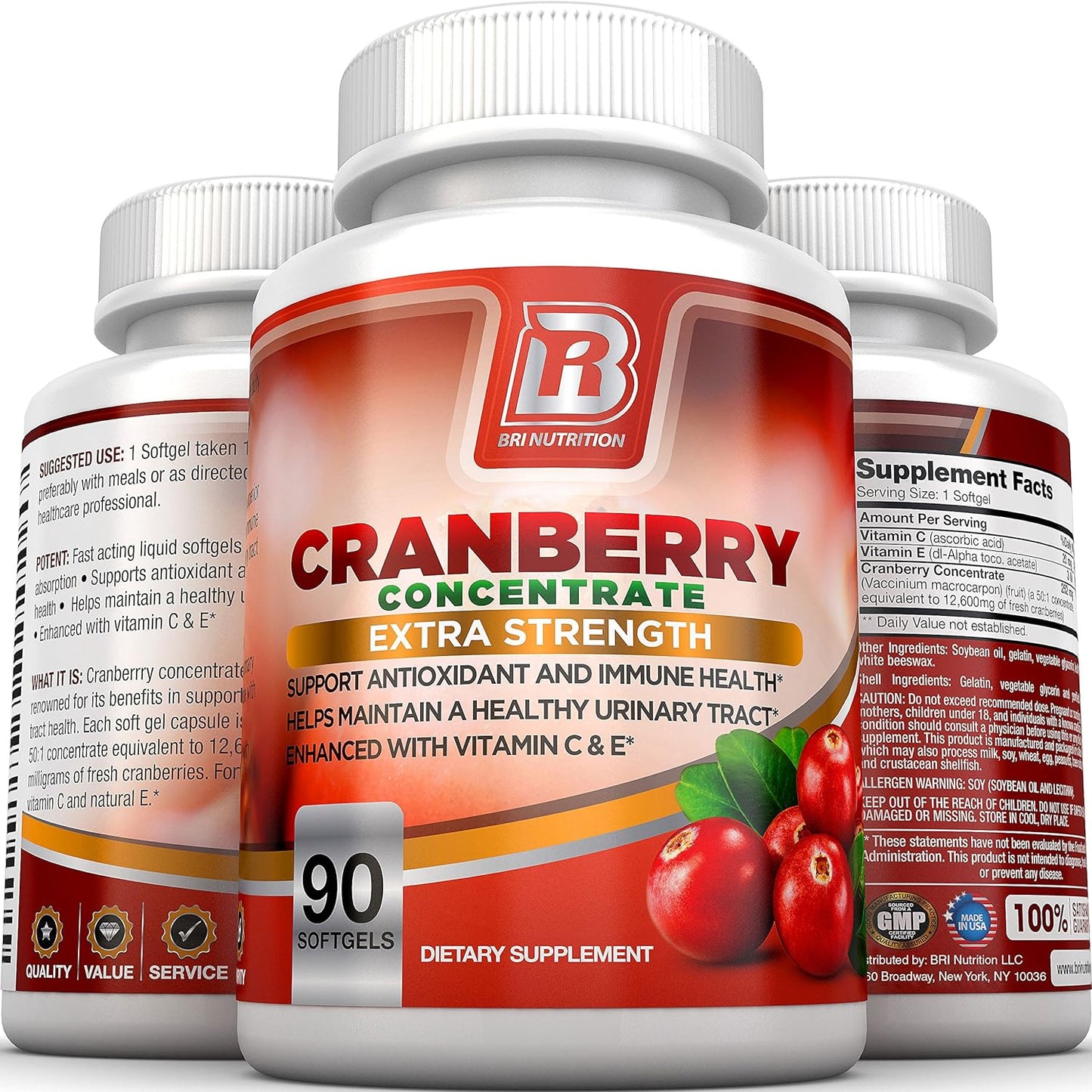 BRI Nutrition 3X Strength  Maximum Strength Cranberry 90 Softgels