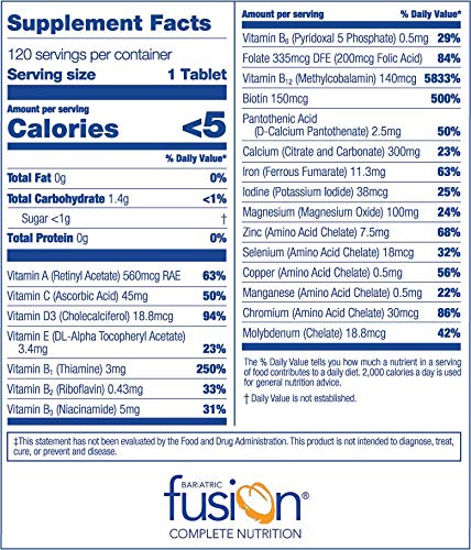 Bariatric Fusion Complete Chewable Multivitamin Orange Cream 120 ct.