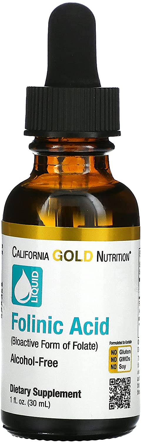 California Gold Nutrition Folinic Acid, Alcohol Free, 1 fl oz (30 ml)