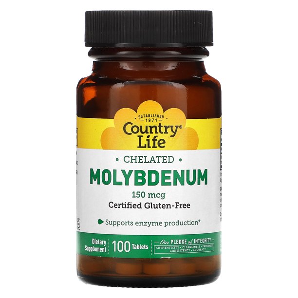 Country Life Chelated Molybdenum, 150 mcg, 100 Tablets