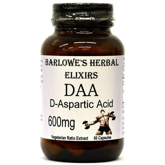 D-Aspartic Acid - DAA - 60 600mg VegiCaps - Stearate Free, Bottled in Glass