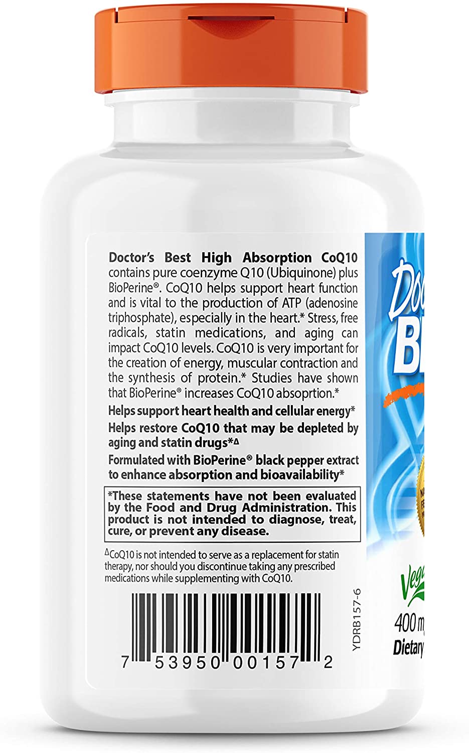 Doctors Best High Absorption CoQ10 (400 mg), 60 Veggie Caps