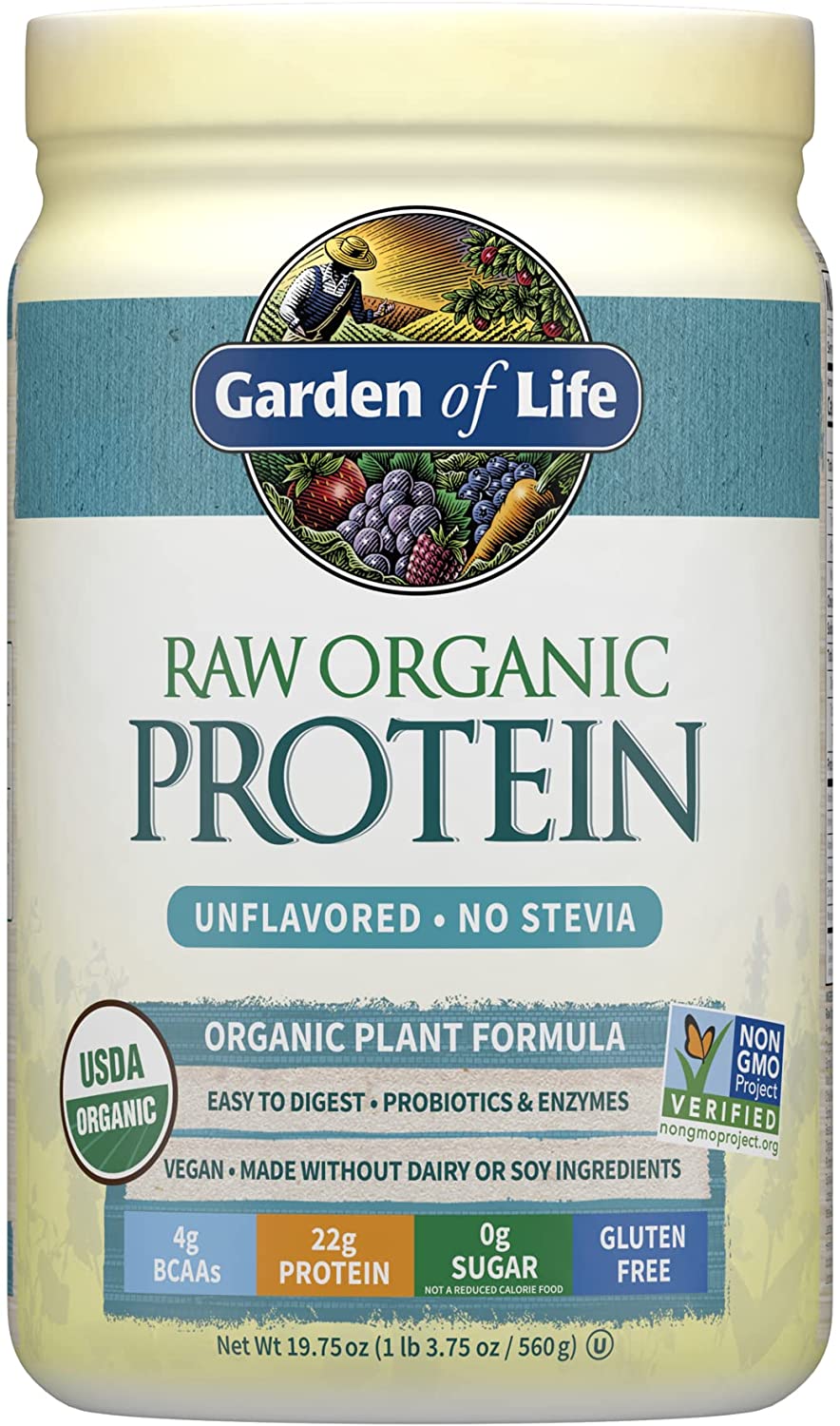 Garden of Life, RAW Organic Protein, Organic Plant Formula, Unflavoured, 20 oz (568 g)