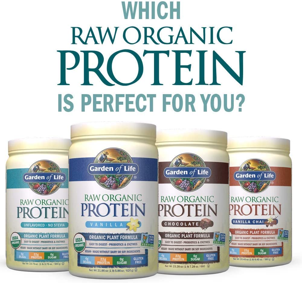 Garden of Life, RAW Organic Protein, Organic Plant Formula, Unflavoured, 20 oz (568 g)