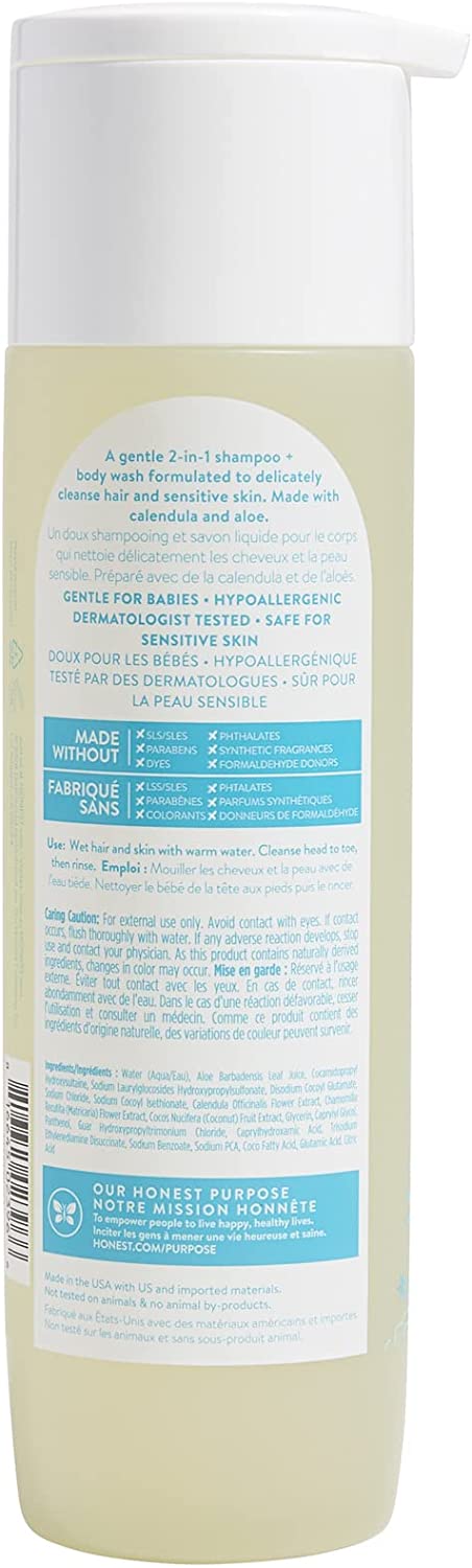 Honest Purely Simple Hypoallergenic Shampoo and Body Wash for Sensitive Skin, Fragrance Free, 10 Fluid Ounce