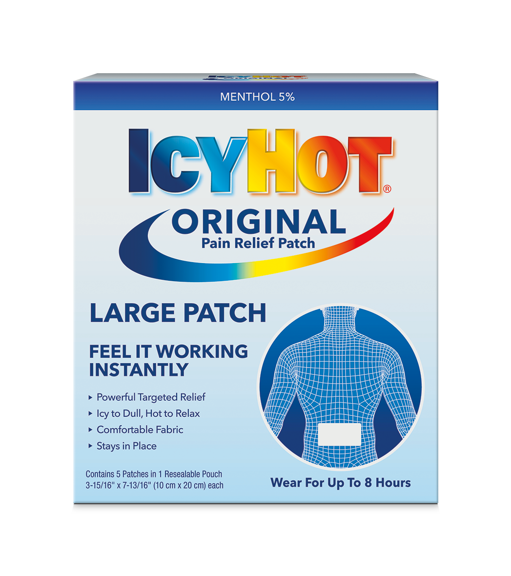 Icy Hot Medicated Patch Extra Strength Pain Relief Patch for Back or Large Area, 5 Count