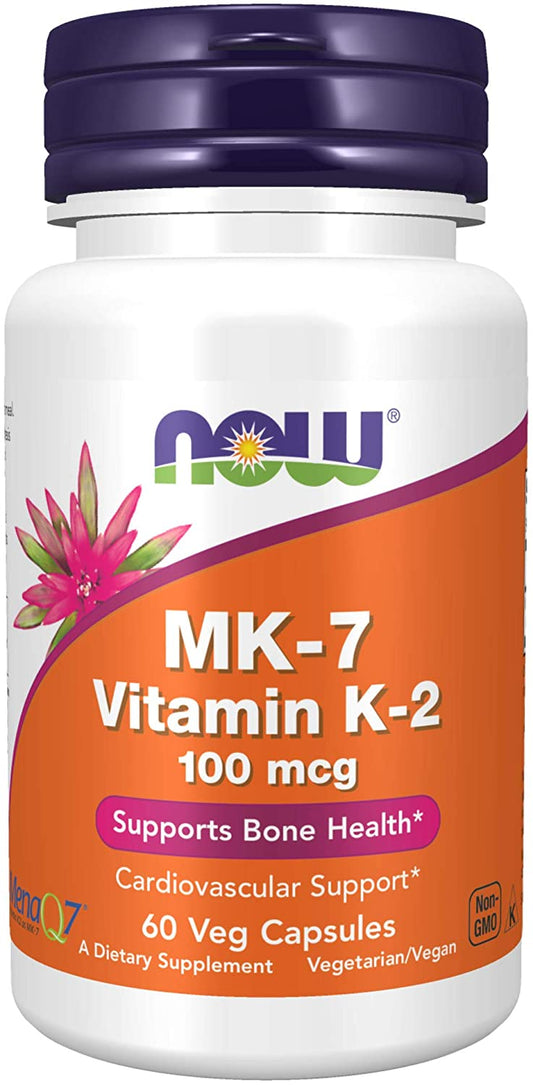 Now Foods Vitamin K-2 (Mk7) 100 Mcg 60 Vcaps (Multi-Pack)