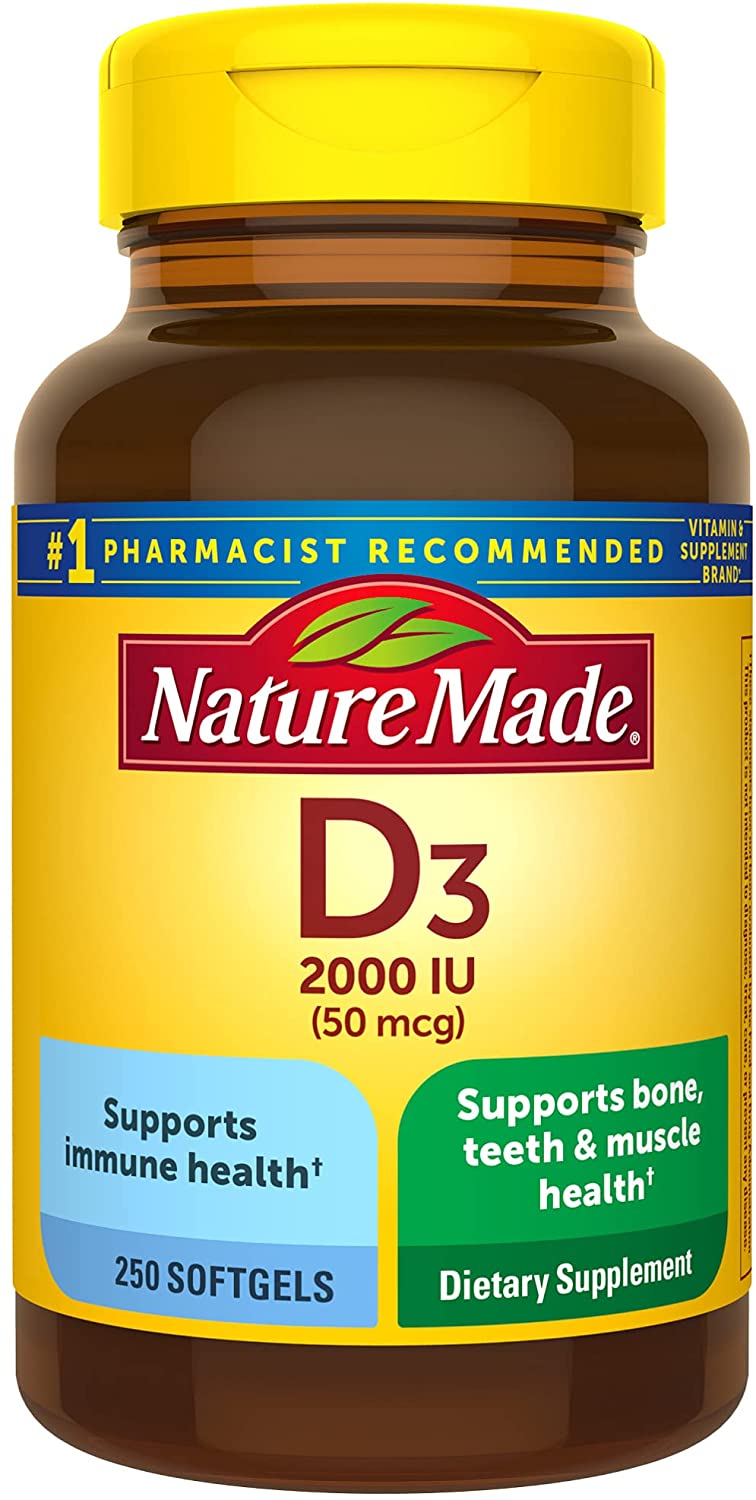 Nature Made, D3, 2000 IU, 250 Softgels NDM-02678