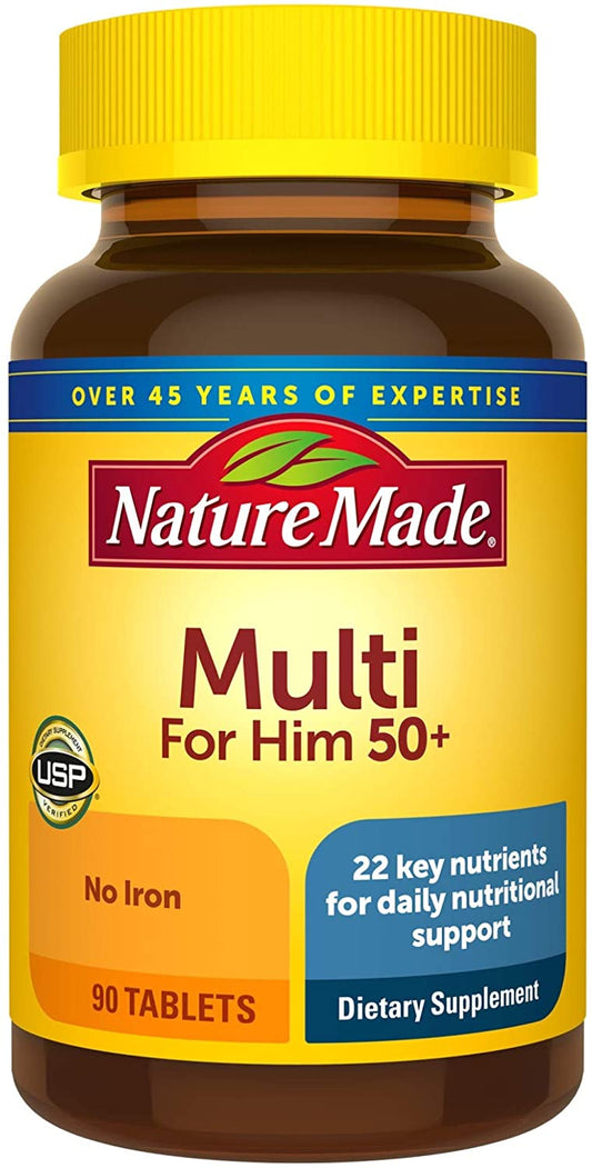 Nature Made Men's Multivitamin 50+ Tablets with Vitamin D, 90 Count