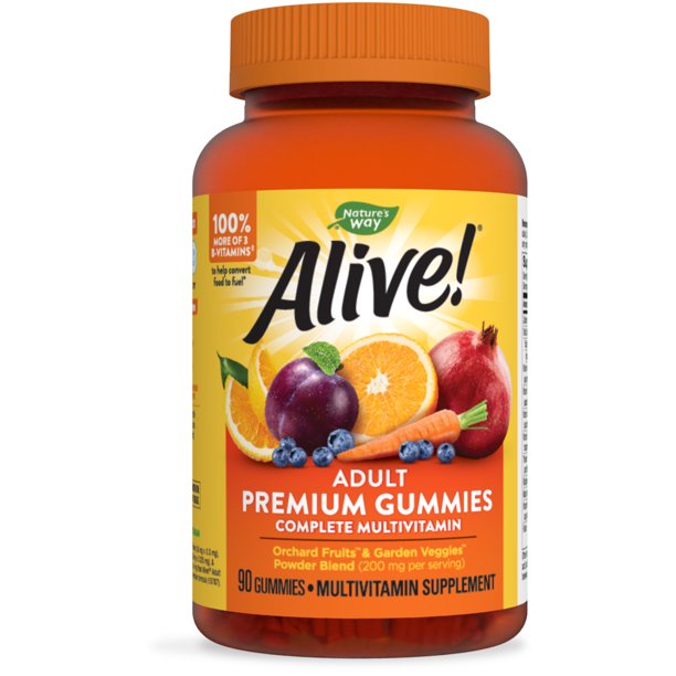 Nature's Way, Alive!, Multi-Vitamin, Adult Gummies, Fruit Flavors, 90 Gummies