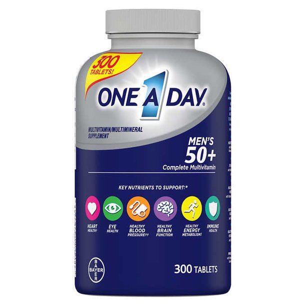 One-A-Day Men's 50+ Advantage Multivitamins, 300 Count