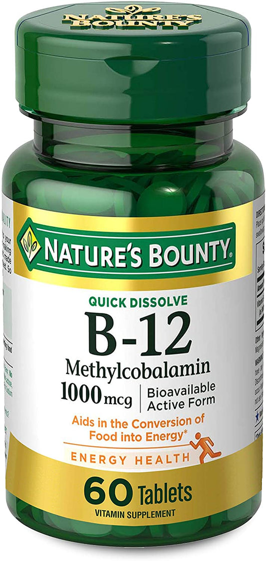 Nature's Bounty, Vitamin B12 Quick Dissolve, 1000mcg, 60 Tablets