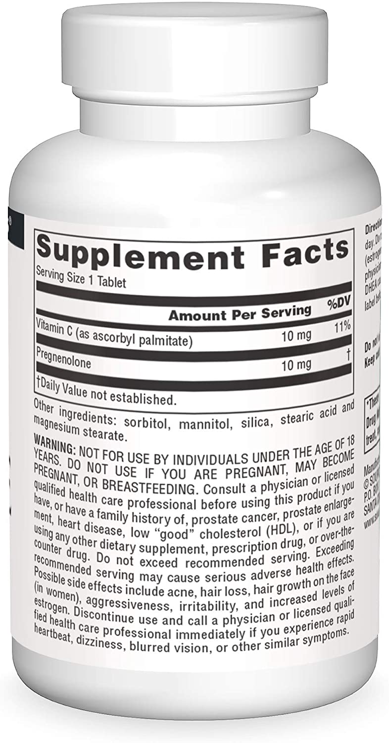 Source Naturals Pregnenolone 10mg, 60 Tablets