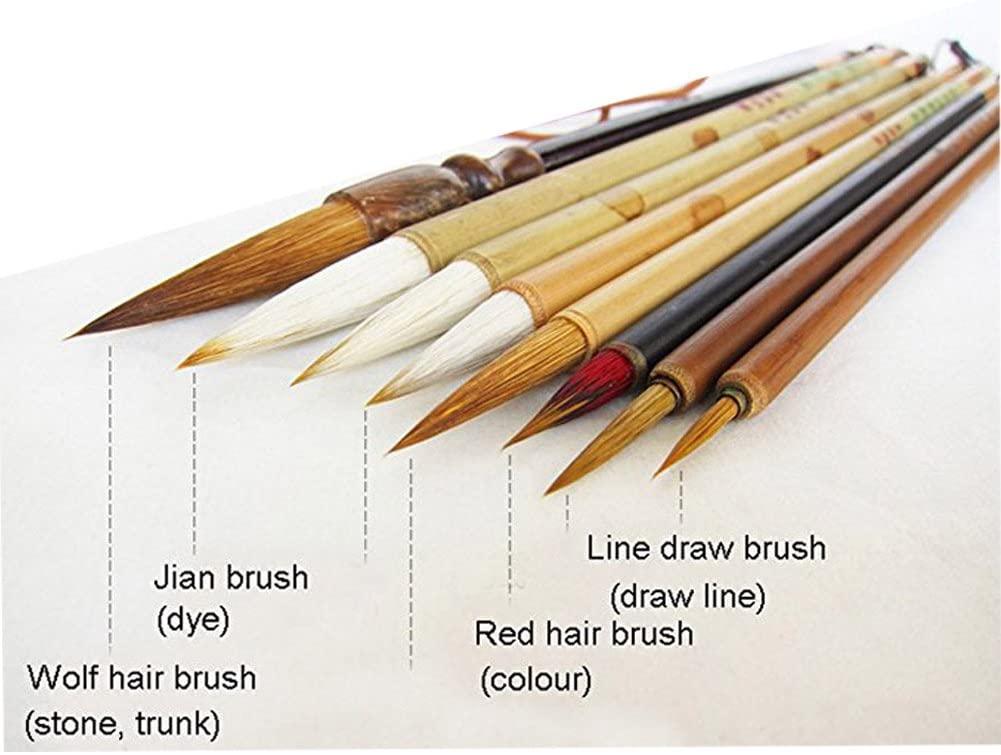 UE STORE Professional Chinese Art Brush Set 8 Pcs Chinese Paint Brush Kit