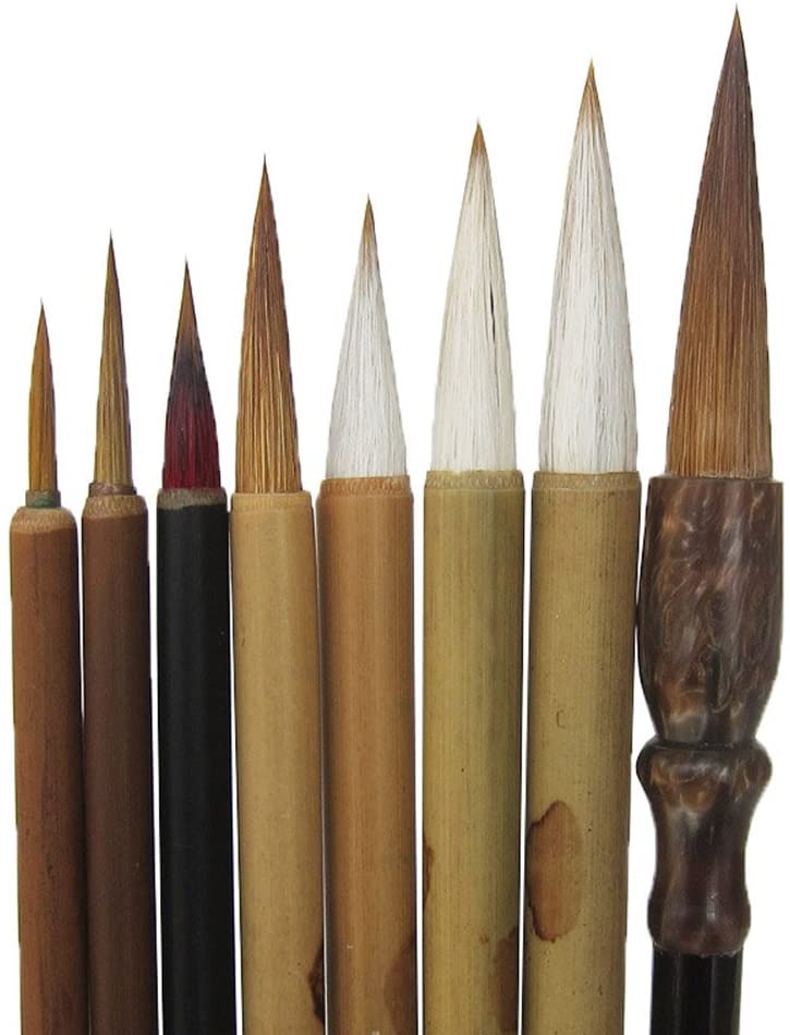 UE STORE Professional Chinese Art Brush Set 8 Pcs Chinese Paint Brush Kit