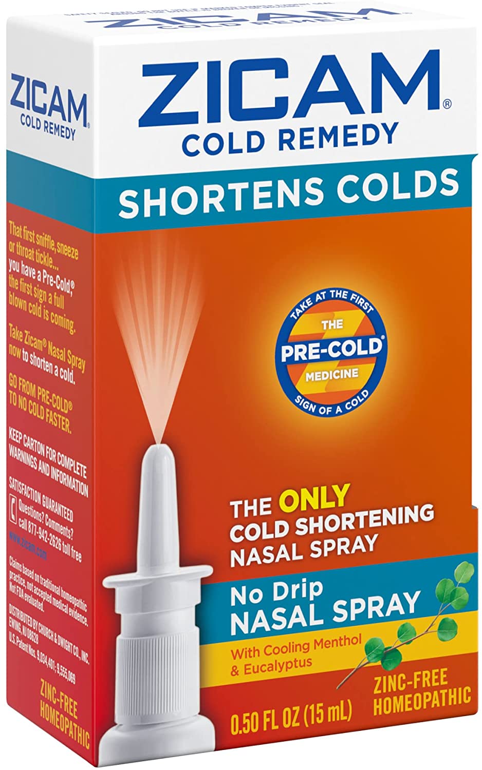 Zicam Cold Remedy No-Drip Nasal Spray with Cooling Menthol & Eucalyptus, 0.5 Ounce