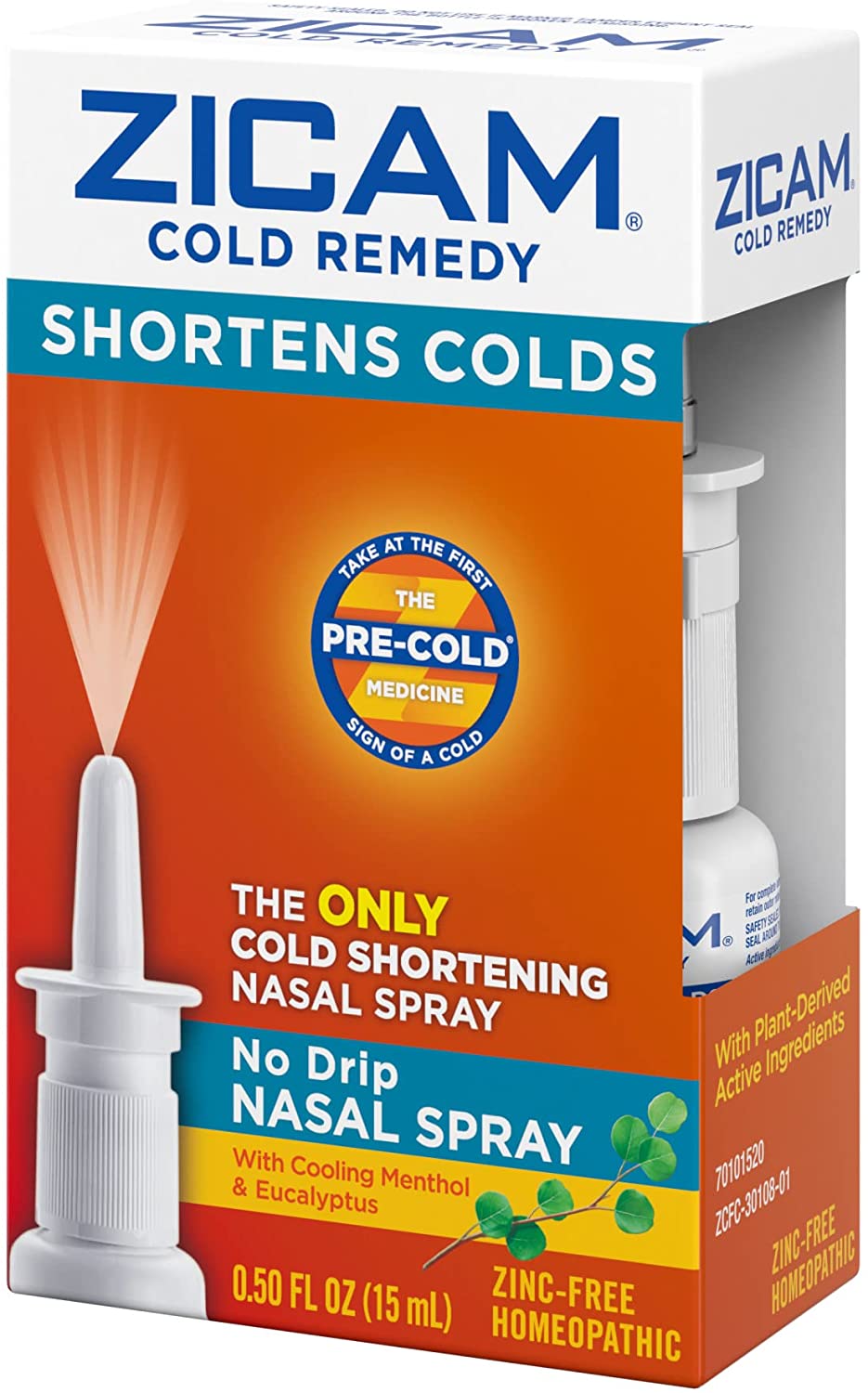 Zicam Cold Remedy No-Drip Nasal Spray with Cooling Menthol & Eucalyptus, 0.5 Ounce