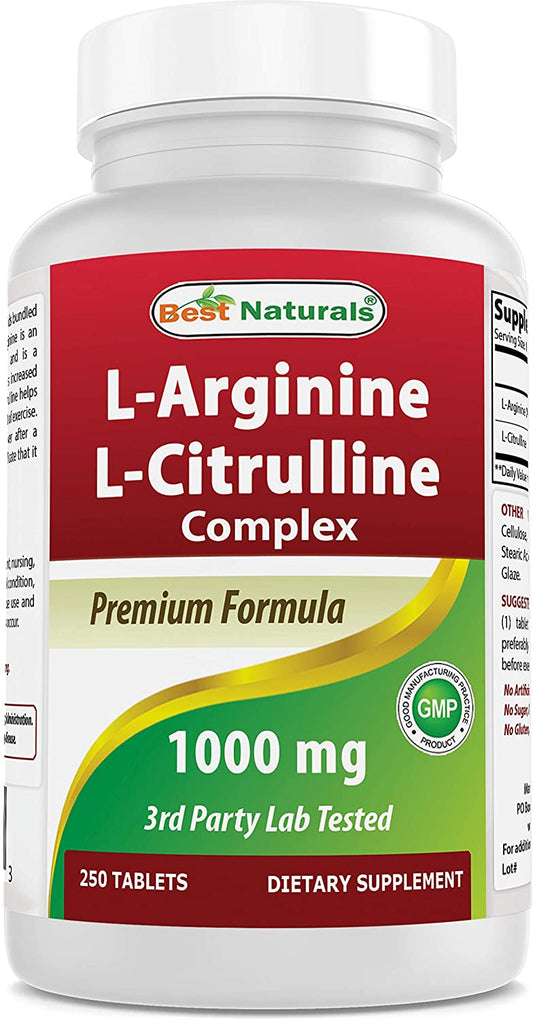 Best Naturals L-Arginine L-Citruline Complex Tablets, 250 Count