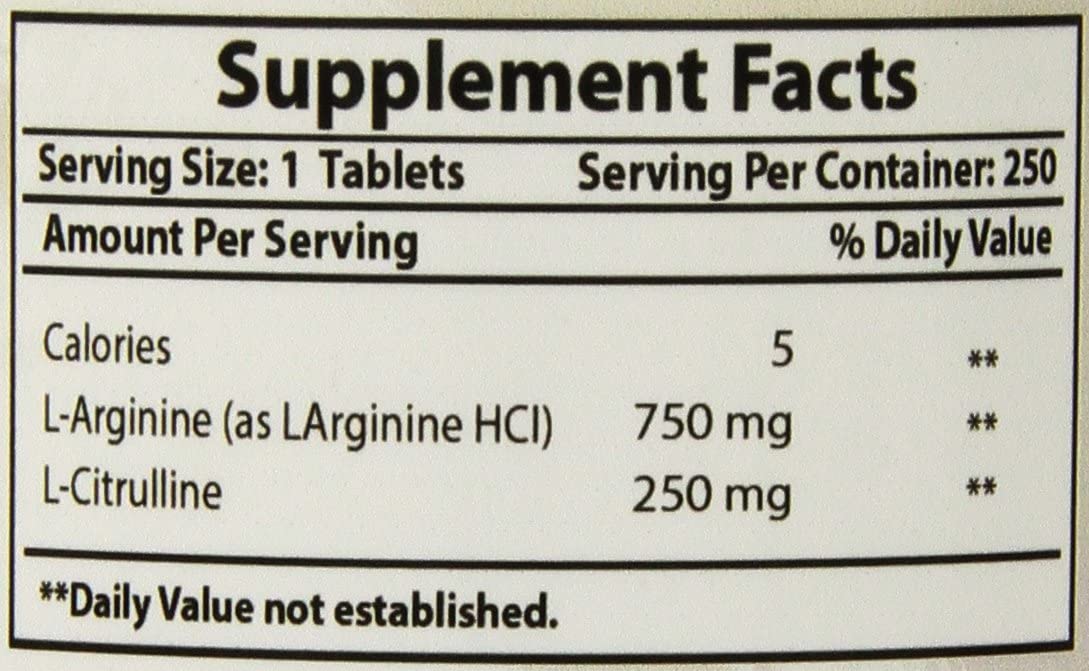 Best Naturals L-Arginine L-Citruline Complex Tablets, 250 Count