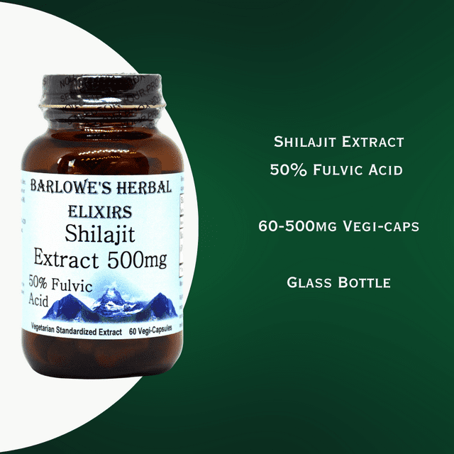 Shilajit Extract - 50% Fulvic Acid - 60 500mg VegiCaps