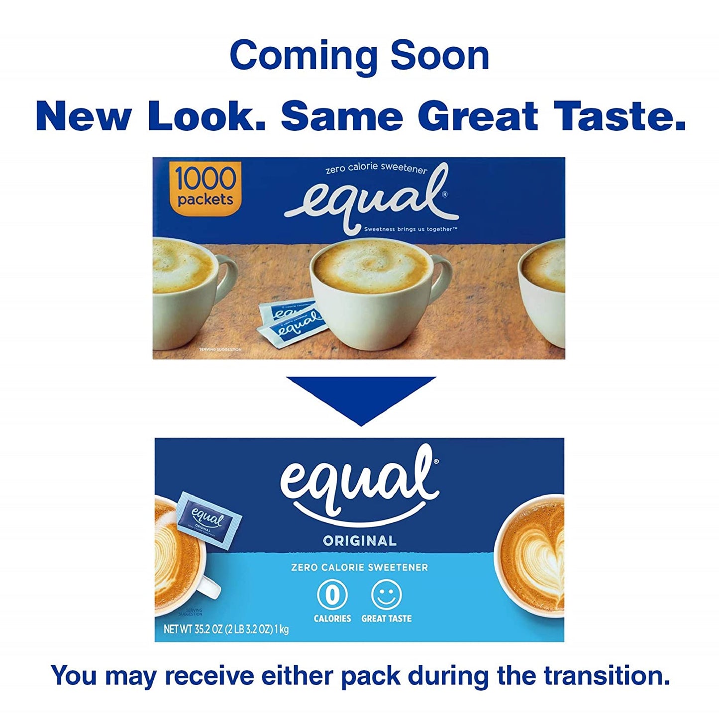 EQUAL Original Zero Calorie Sweetener, Sugar Substitute, 1000 Packets