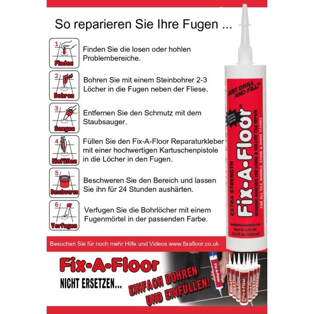 Fix-A-Floor Worldwide%2C IncFloor Extra Strength Bonding Adhesive for Loose and Hollow Tile Repair 10 fl oz Tube