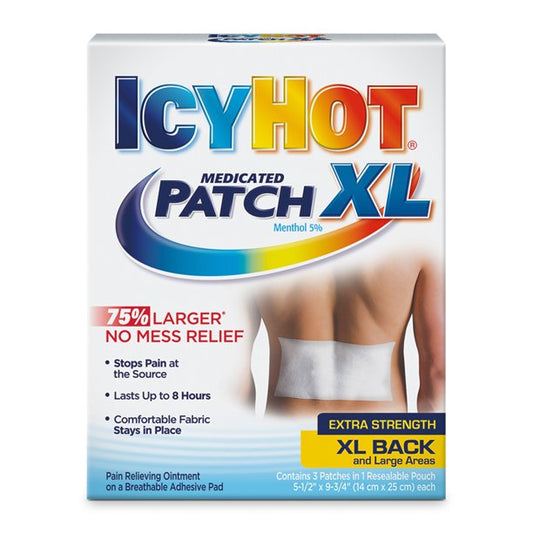 Icy Hot Xl Bck Ptch Size 3ct Icy Hot Extra Large Medicated Back Patch