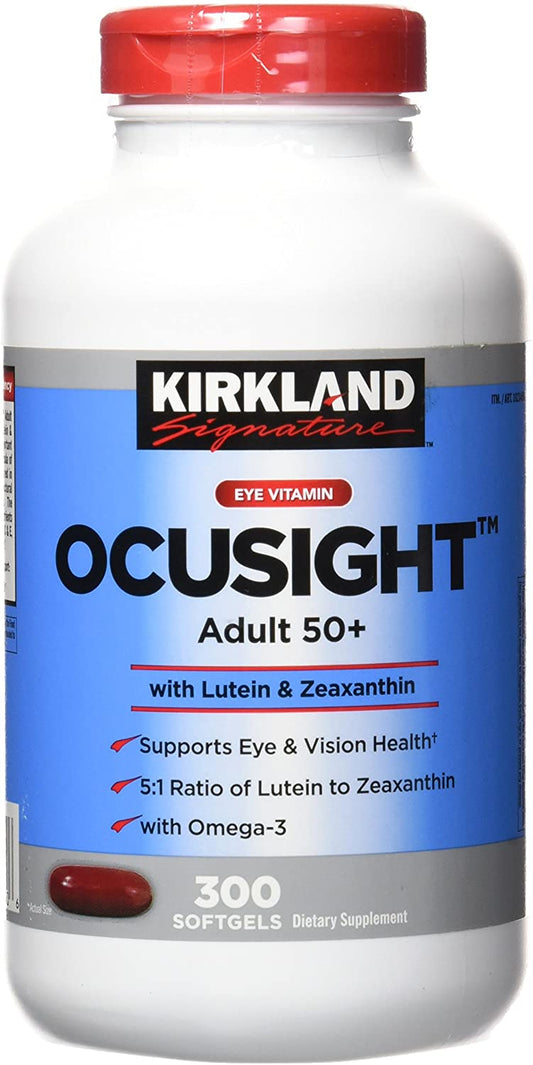 Kirkland Eye Vitamin OcuSight Adult 50+ with Lutein & Zeaxanthin, 300 softgels