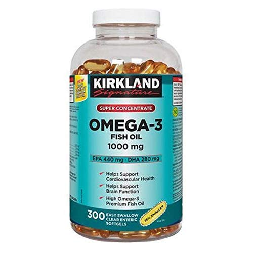 Kirkland Omega-3 Fish Oil 1000mg 300 Softgels