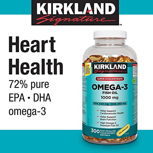 Kirkland Omega-3 Fish Oil 1000mg 300 Softgels