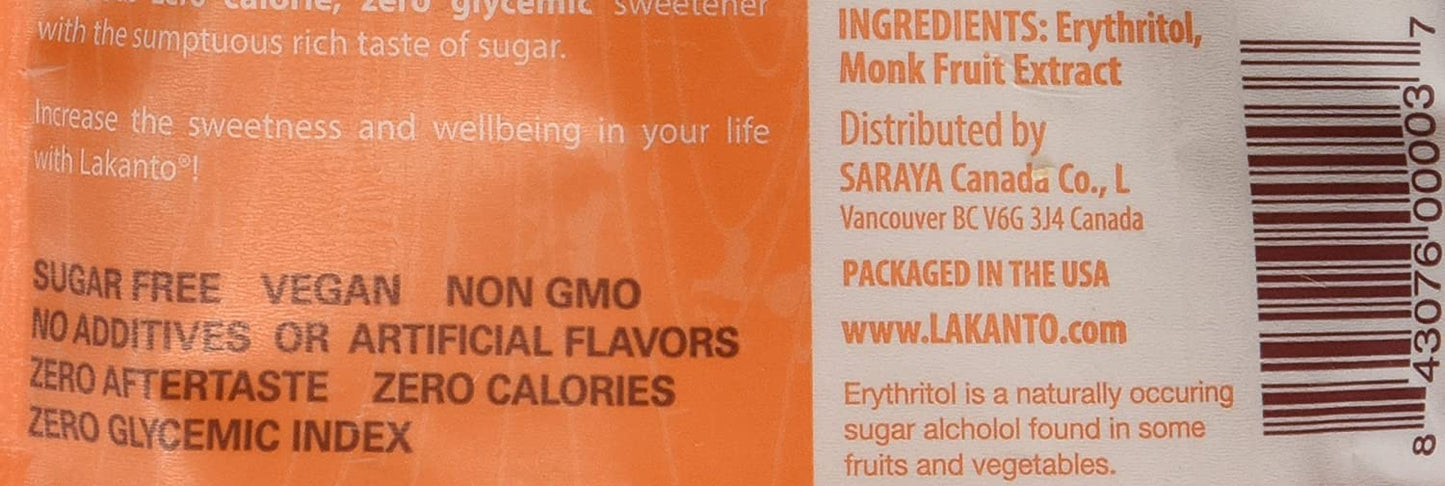 Lakanto - Golden Sweetener All Natural Sugar Substitute 235g/8.29 - 2 PACK