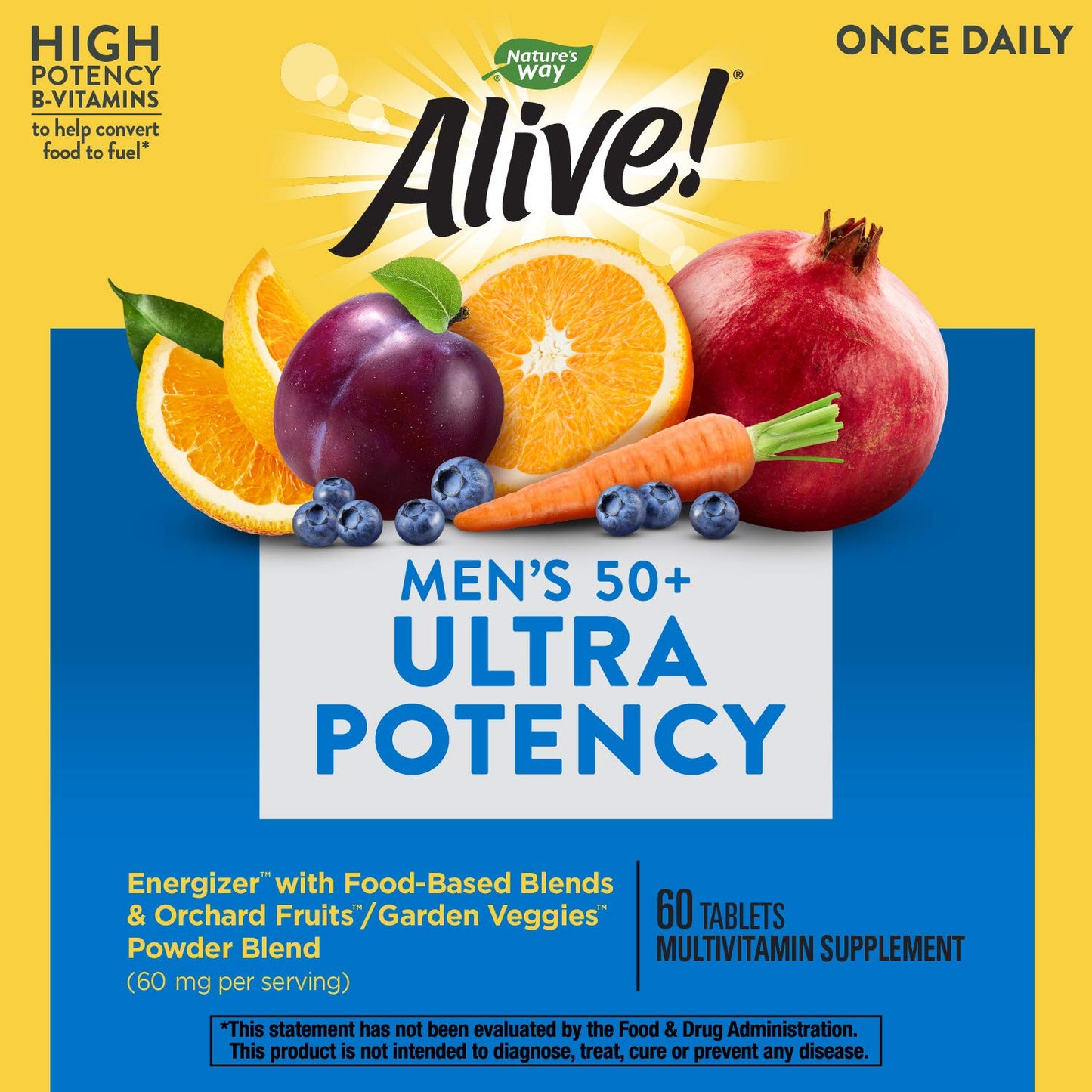 Nature's Way Alive Once Daily Men's 50+ Multi Ultra Potency, Tablets, 60-Count