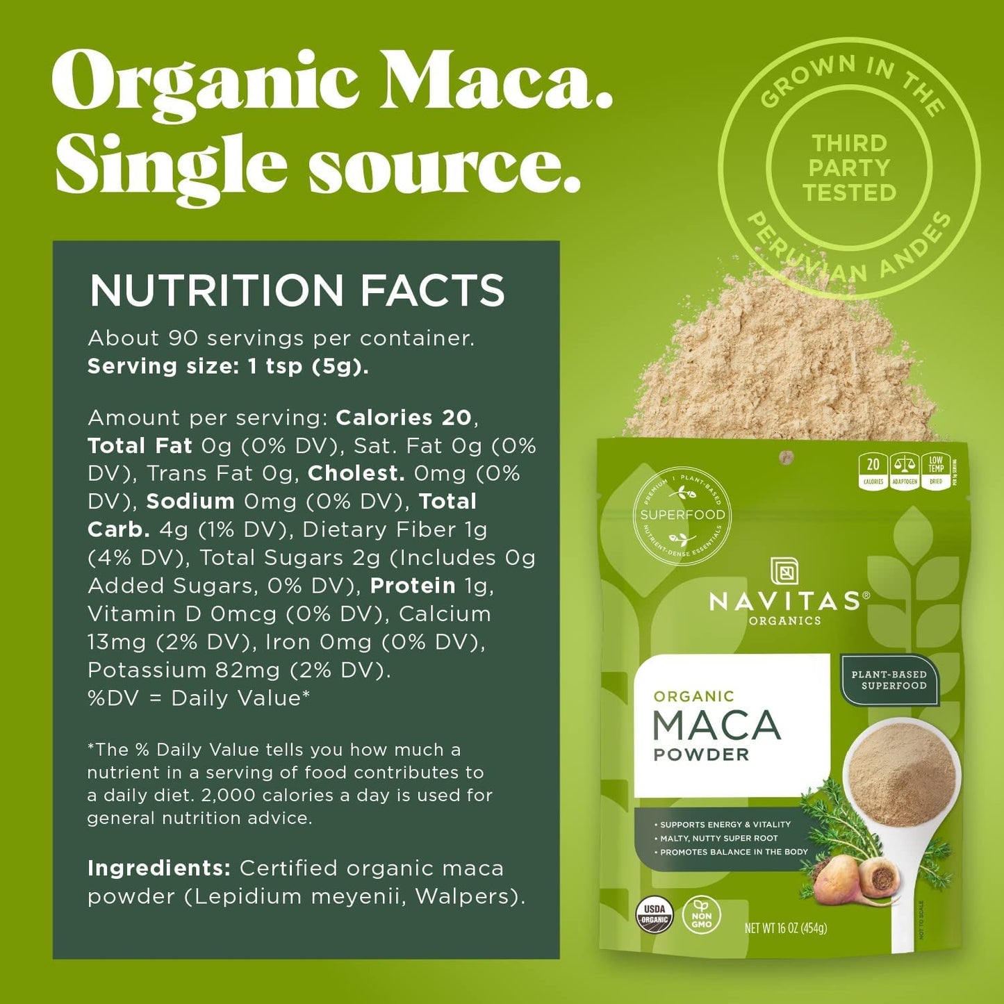 Navitas Organics, Organic, Maca Powder, 16 oz (454 g)