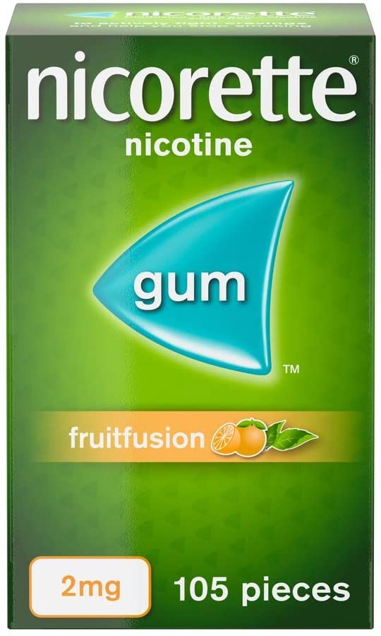 Nicorette Fruitfusion 2 mg Gum Nicotine 105-Pieces, Nicotine Gum (Quit Smoking and Stop Smoking Aid)