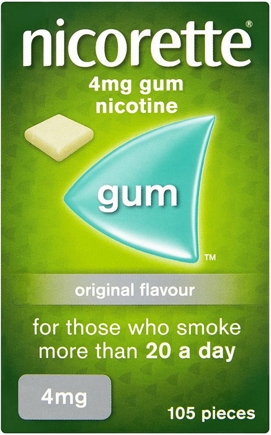 Nicorette Chewing Gum Original, 4 mg, 105 Gums