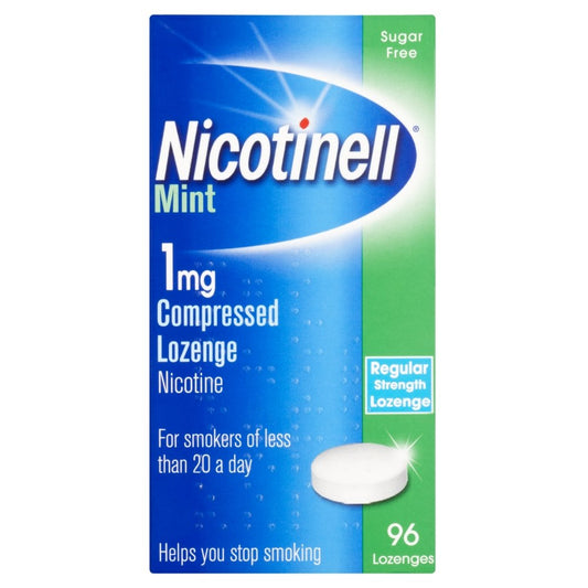 Nicotinell Nicotine Lozenges, Stop Smoking Aid, 1 mg, Sugar Free, Mint, 96-Pieces