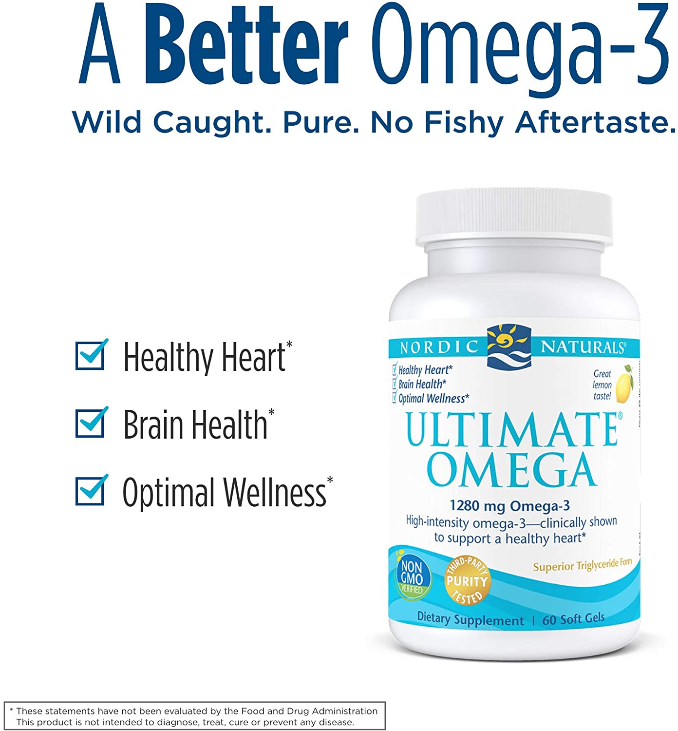 Nordic Naturals Ultimate Omega, Lemon Flavor - 1280 mg Omega-3-60 Soft Gels