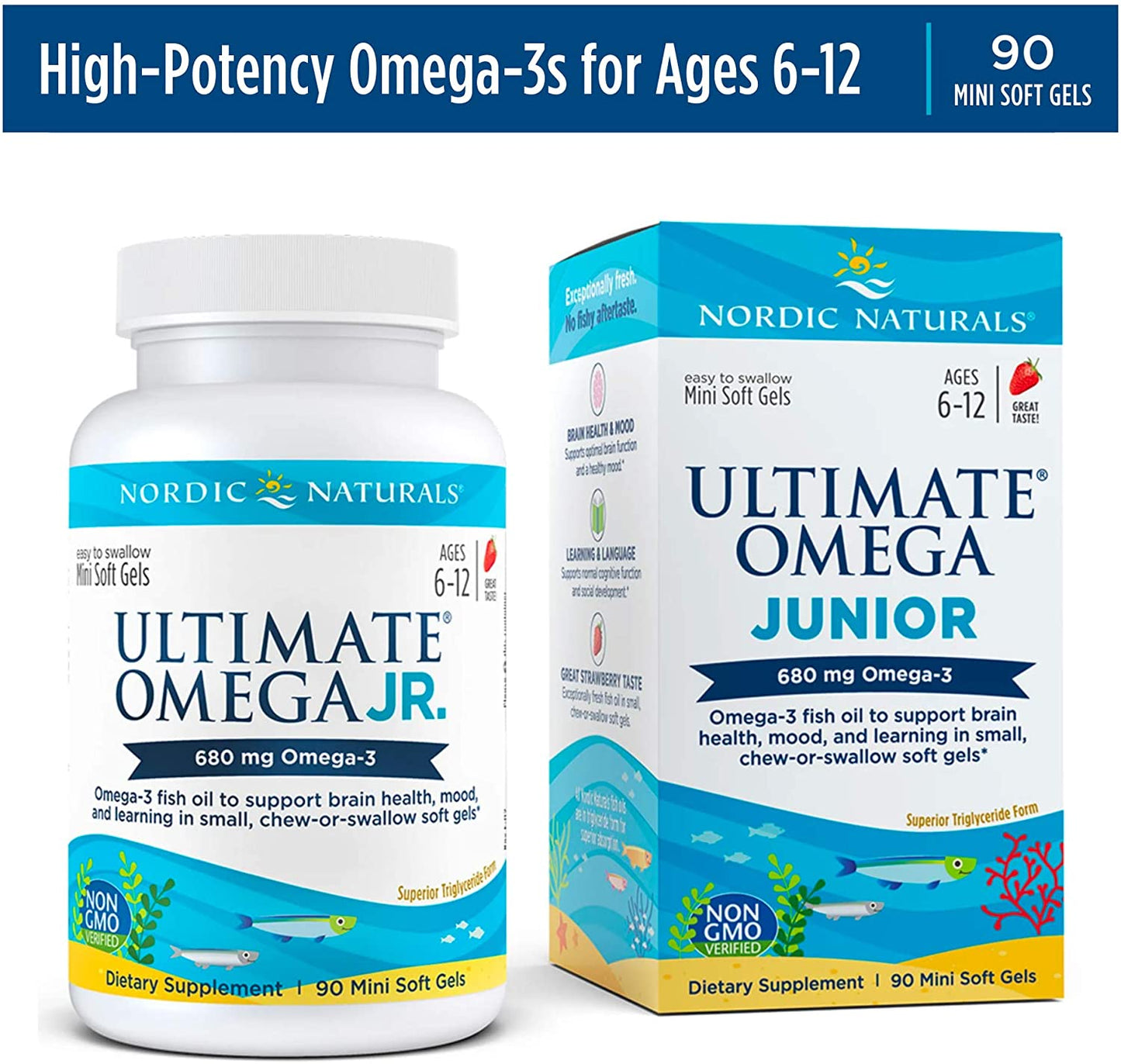 Nordic Naturals, Ultimate Omega, Junior, 500 mg, 90 Chewable Soft Gels