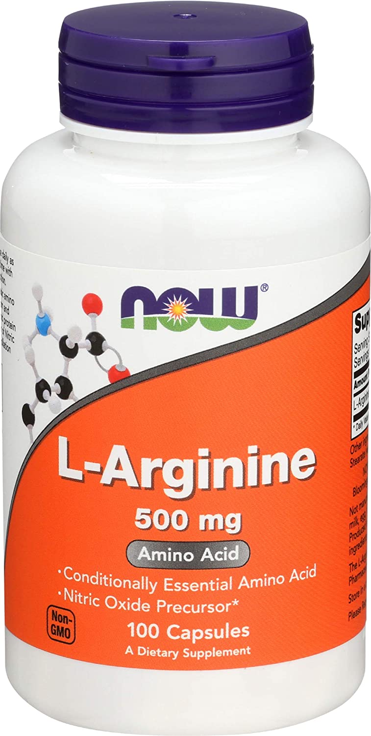 NOW FOODS Arginine 500mg Capsules, 100 CT