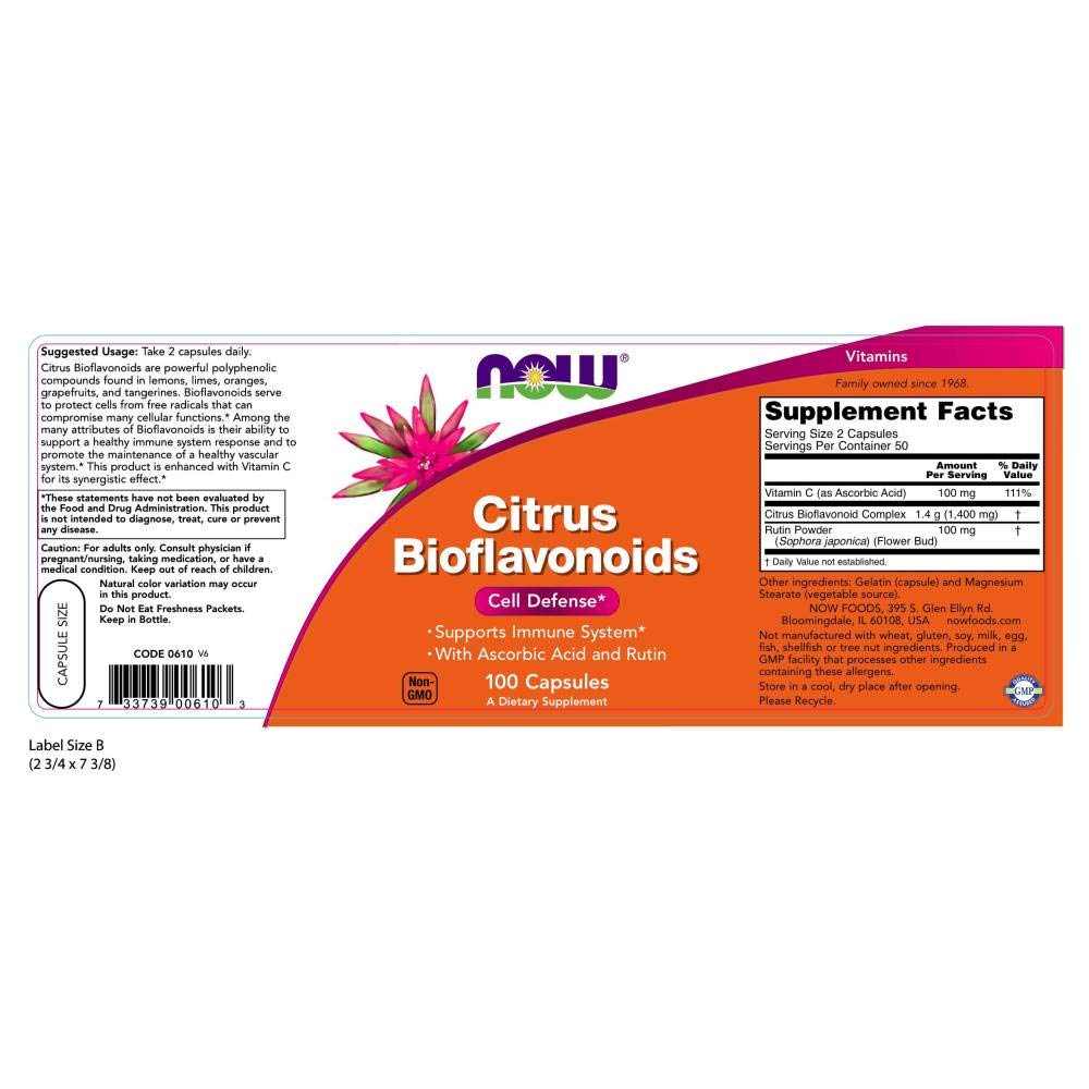 Now Foods Citrus Bioflavonoids - 100 Capsules